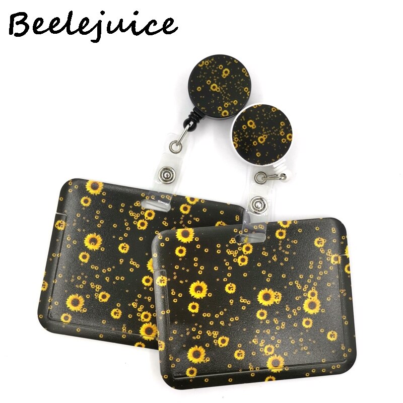Girasoli fiori titolare della carta donna uomo affari cordino Badge porta carte porta carte studente cordino ID porta carte di credito borse