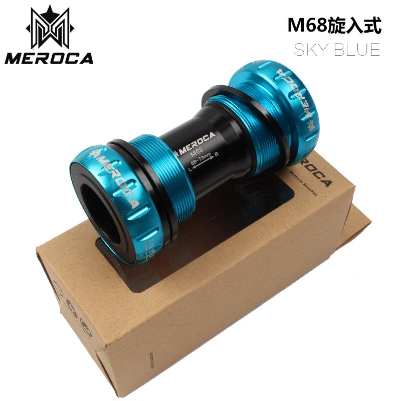 Bsa 68/73mm tråd  bc1.37*24t 24mm or 22mm*24mm genomgående axel stöd mountainbike tillbehör cykel bottenfäste: Blå