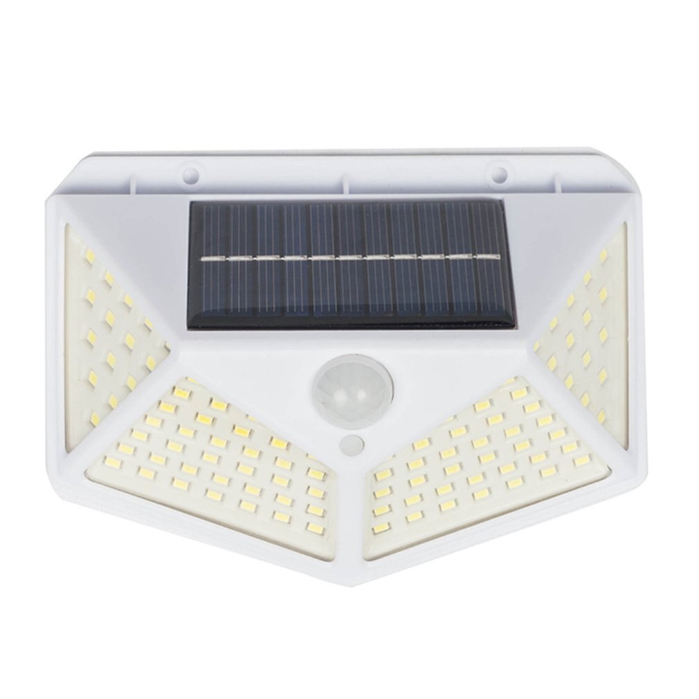 100 LED Solar Lamp PIR Motion Sensor 3 Modes Outdoor Garden Solar Light Four Sides Waterproof Energy Saving Wall Lamps