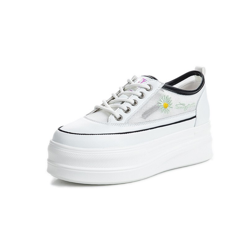 Offre spéciale femme skateboard baskets été femmes sport baskets hauteur augmenter chaussures de marche chaussures de skateboard pour dames: bai se / 7