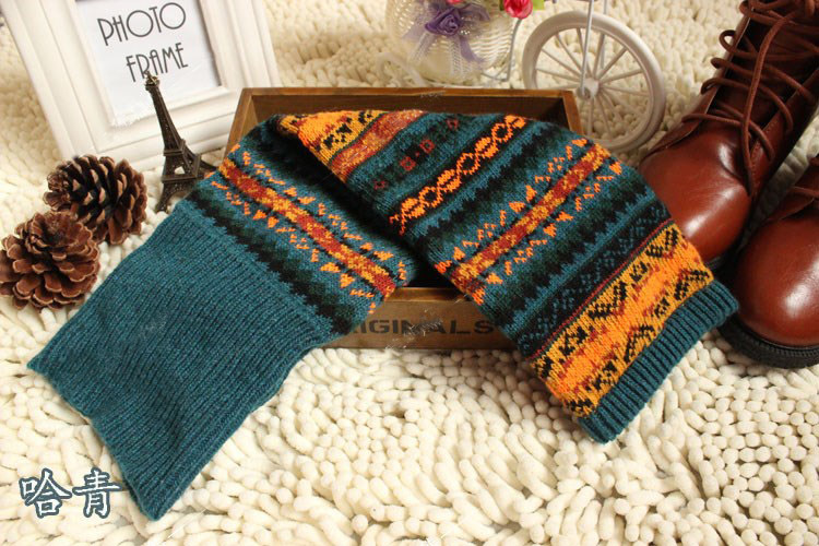 2022 Winter Girl&#39;s Gaiters Camouflage Hue Thick Woolen Leg Warmers Hairy Women Gyaru Accessories Y2k Heaters Warm: lakeblue