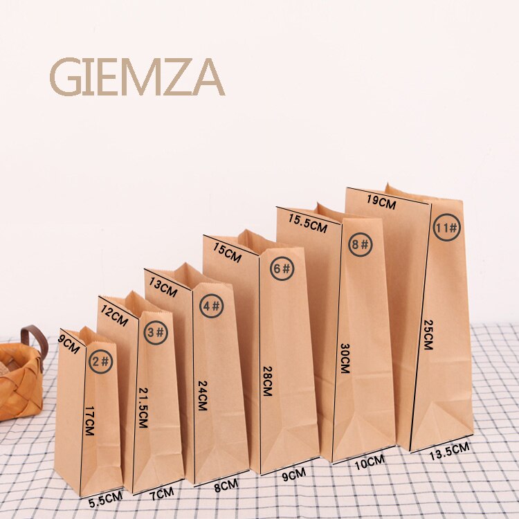 Giemza 100 Stuks Wegwerp Voedsel Containers Fijne Kraftpapier Zak Voor Voedingsmiddelen Moer Bloem Recyclebaar Party Bag Droge Verpakking