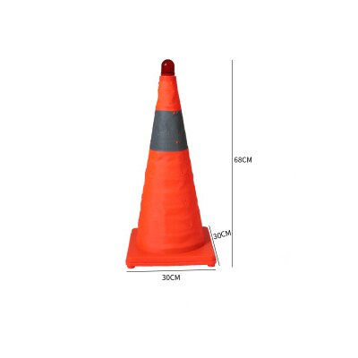 Collapsible Reflective Cone Highlighter Road Cone Rubber + Canvas Material Portable Transportation Facilities Durable: 30cm