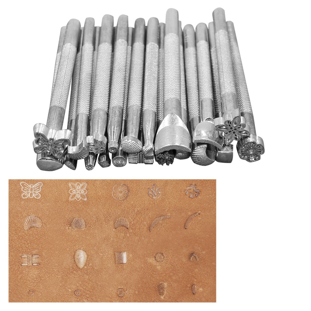 20pcs/set DIY Carving Printing Tool Leather Flower Pattern Craft Engrave Stamping Embossing Mold