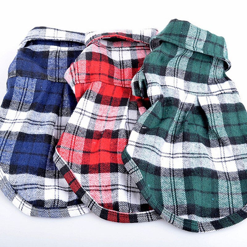 T-shirt à carreaux rayures pour animaux | Chemise pour chien, chiot, coton, manches courtes, grille, petit chien, vêtements printemps chiot Chihuahua, vestes