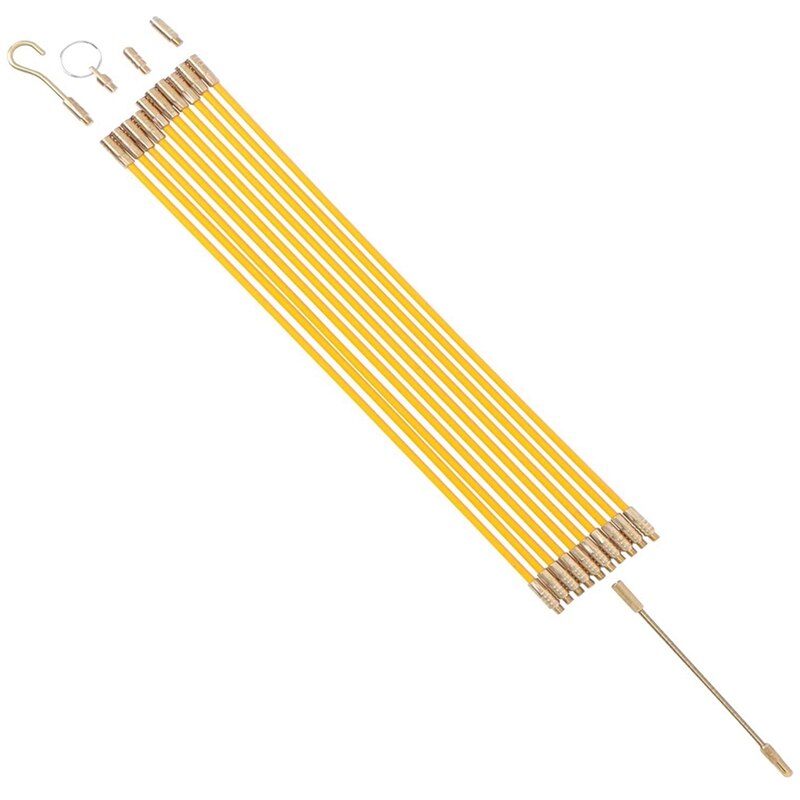 11Ft Cable Rod,Fiberglass Fish Tank Kit Connectable Cable Puller Pull Push Electrical Wire Rods with Various Accessories