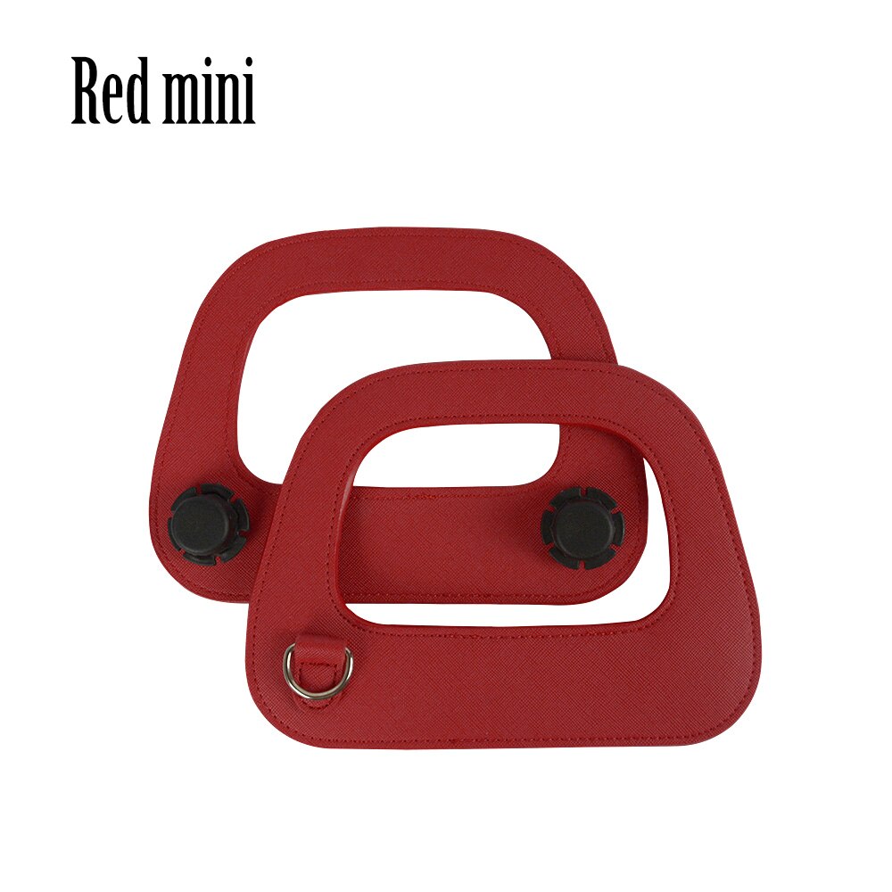 Novo obag oblongo falso couro lidar com prata metal d fivela soberba borda processo de pintura para o saco mini e o chique: red mini