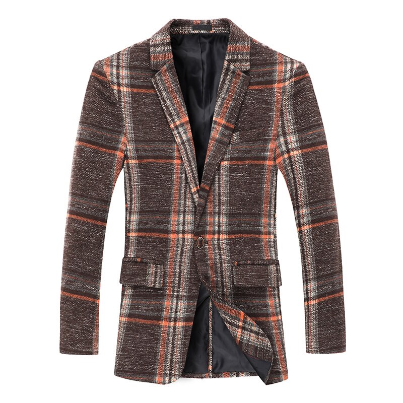 Veste de Costume à carreaux pour Homme, veston britannique Original, coupe cintrée, style décontracté, automne et hiver, J686