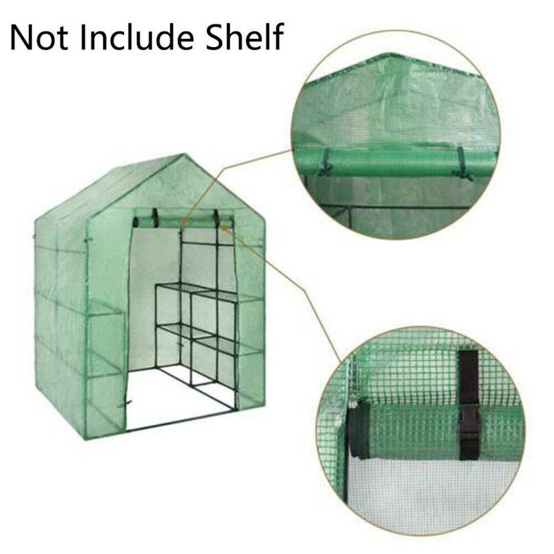 143*73*195cm utendørs hage plast pvc deksel drivhus vokse hyller hette rull-opp dør hjem hage plantepleie verktøy
