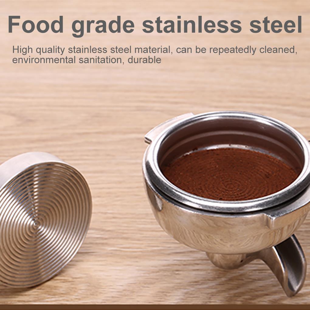 Solid Wood Handle Coffee Tamper Stainless Steel Press Powder Hammer Squeezer, Thread Base