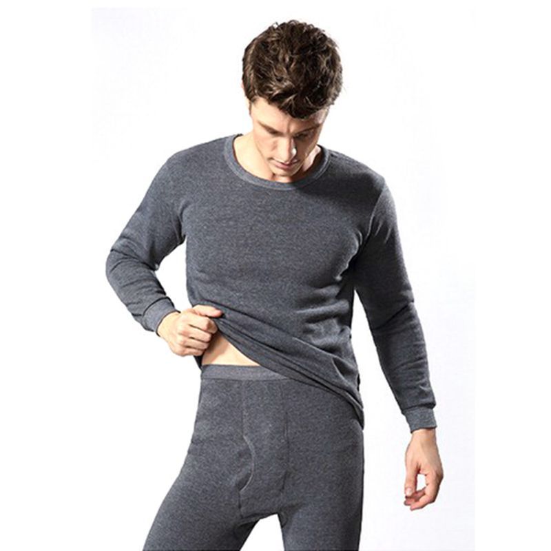 Winter Warm Long Johns Set Men Cotton Thermal Underwear Sets Tops Bottom Wear 3 Colors Feme