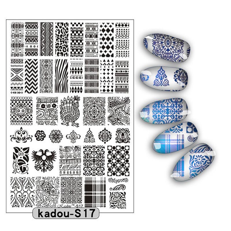 9.5*14.5cm Nail Stamping Plate Nail Art Stencils For Nails Manicure Popular Plate Instruments Tool 16 Patterns