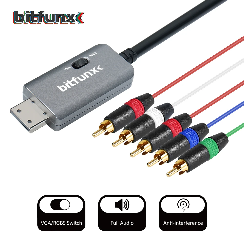 Bitfunx RGBS VGA to Component Video Audio Cable Compatible All DC Games for SEGA DreamCast Game Console