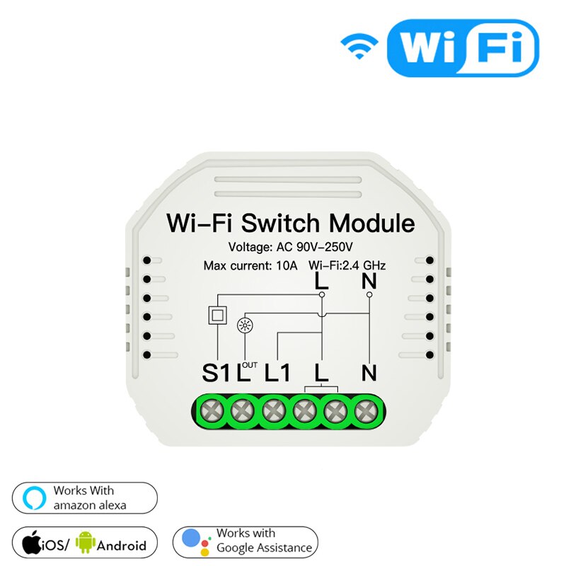 Mini diy tuya zigbee 3.0 smart lys skjult switch modul smart life tuya fjernbetjening arbejde med alexa google home smart home: 1 stk