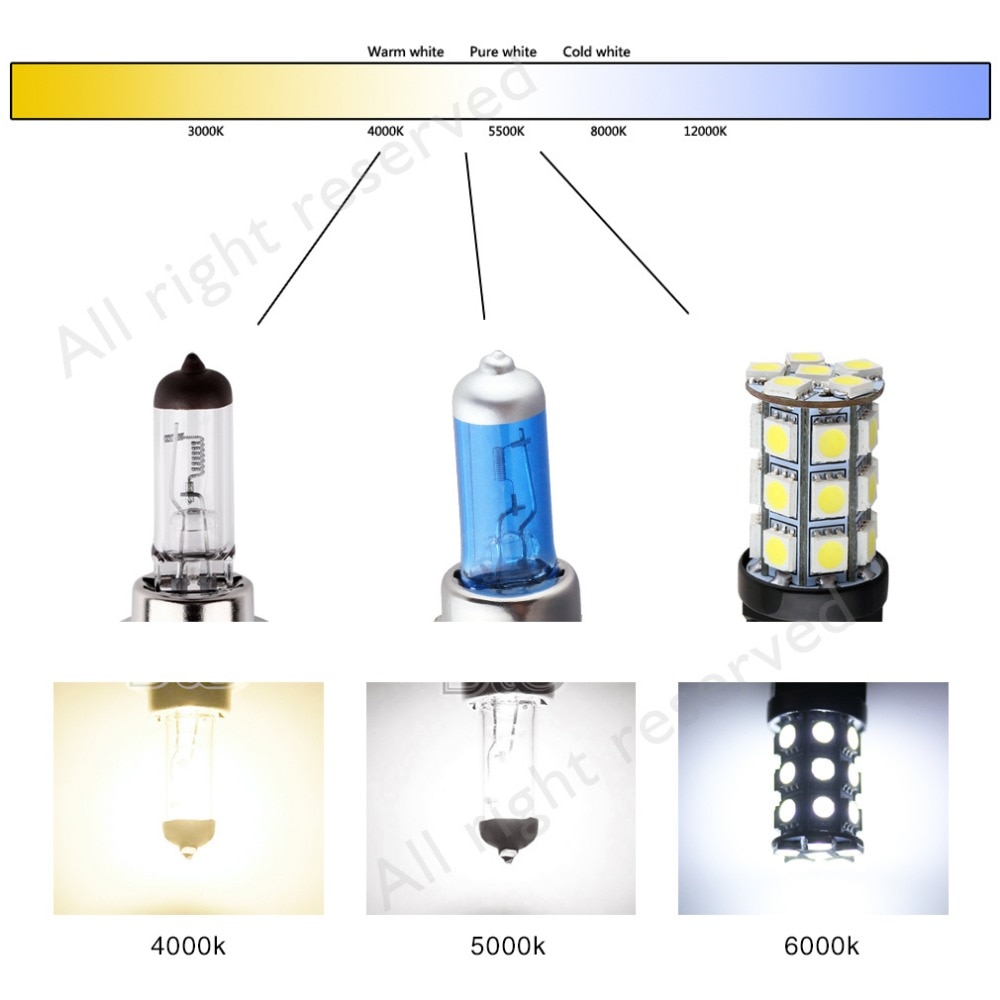 2pcs H11 55W 12V Super Bright Halogen Bulb Car Headlight Lamp Fog Lights High Power Auto Light Bulbs 5000K White