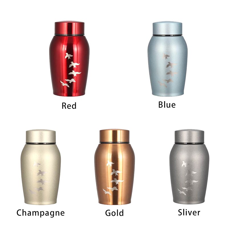 250ML Stainless steel Urns Pets Dog Cat Birds Mouse Cremation Ashes Urn Keepsake Casket Columbarium Pets Memorials 5 Colors