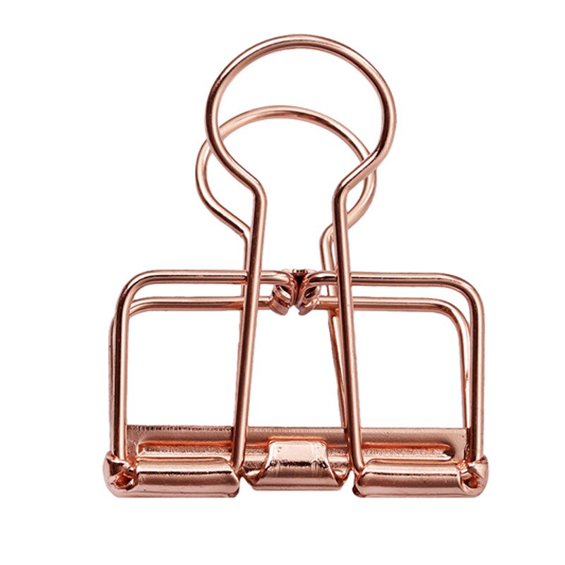 Dailylike 1PC Colorful Binder Clip Creasing Edges Metal Clip File Clips for School Office Medium Paper Clip Bookbinding Tool: B