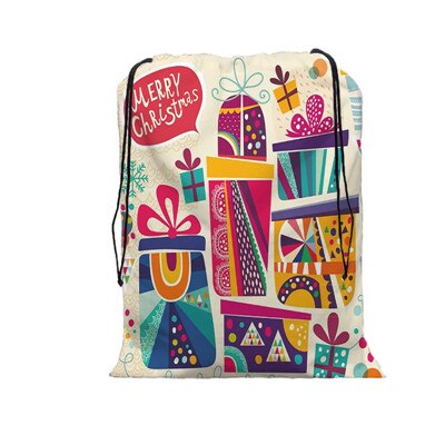 De zak vrolijke kerst print tas kerst trekkoord tassen dames multi-stijl reisrugzak wolesale: 11