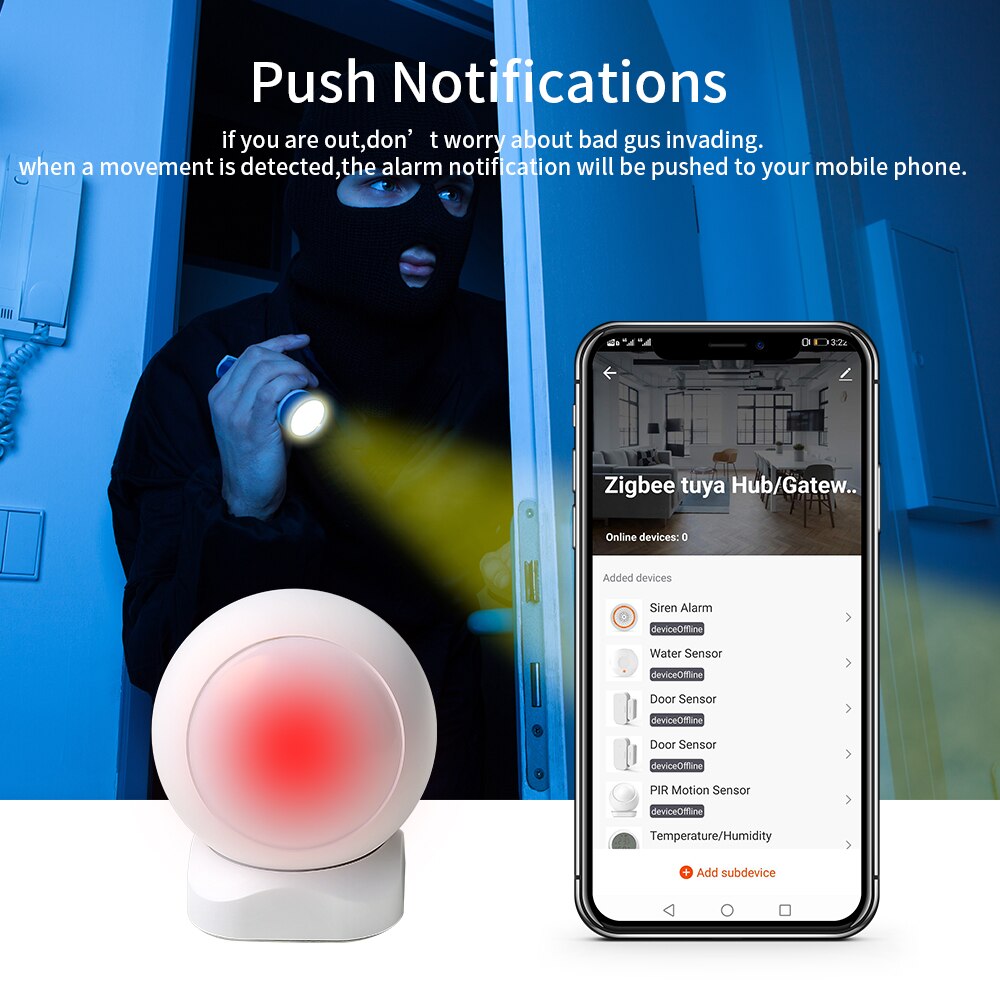 Tuya Smart ZigBee PIR Motion Detector Wireless Passive Infrared Detector Security Burglar Alarm Sensor Work With Tuya Smart Hub