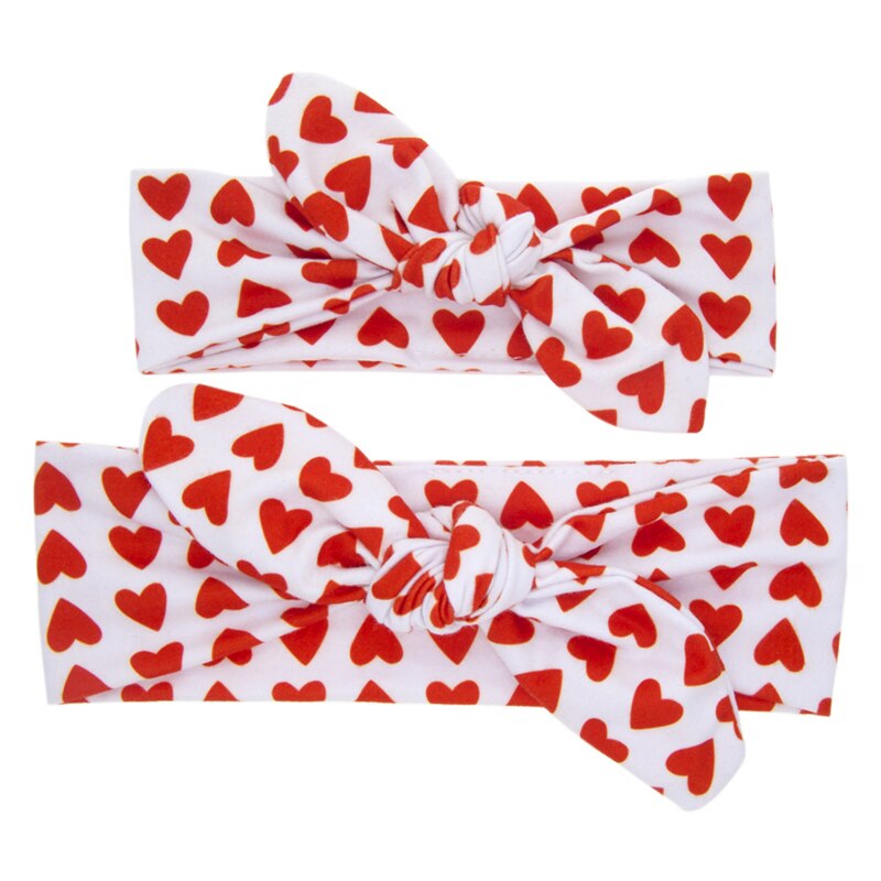 Blumen-haarreif für murmeln und Art, murmeln-tochter-haarreif-einstellen, haarreif mit knoten, hasenohren-haaraccessoires, kmha 03: Kmha 03- rotes herz