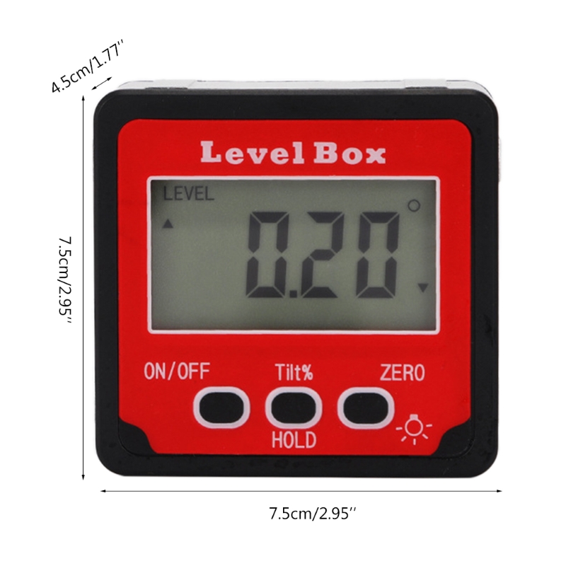 Magnetic Electronic Digital Display Level Inclination Measuring Instrument High Precision Angle Ruler Inclinometer Horizontal: Default Title