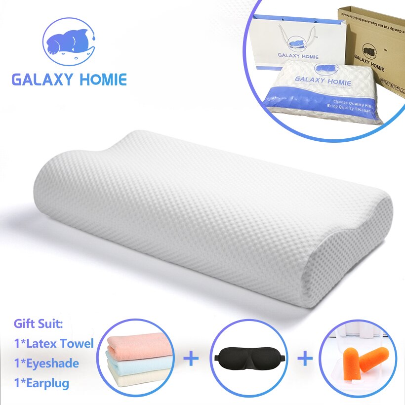 Small Memory Foam Slow Rebound Pillow Orthopedic For Neck Pain Health Care Cervical Neck Pillow cover Galaxy Homie 50x30x10/7.5