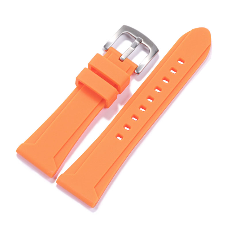 Weiches Silikonkautschuk-Uhrenarmband, 22 mm, 24 mm, 26 mm, für Herren und Damen, Sport, wasserdicht, atmungsaktiv, Ersatzarmband, Gürtel: Blau Rosa / 24mm