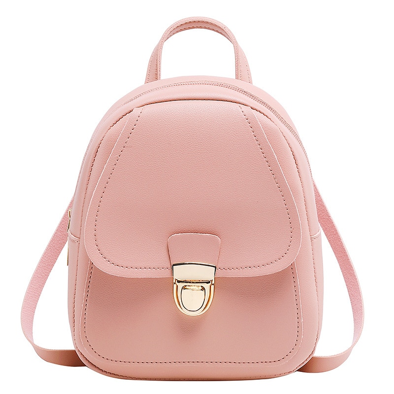 Vrouwen Leren Rugzak Mini Rugzak Schooltassen Voor Tienermeisjes Bagpack Leuke Kleine Vrouwelijke Rugzak Mini Mochila: Pink