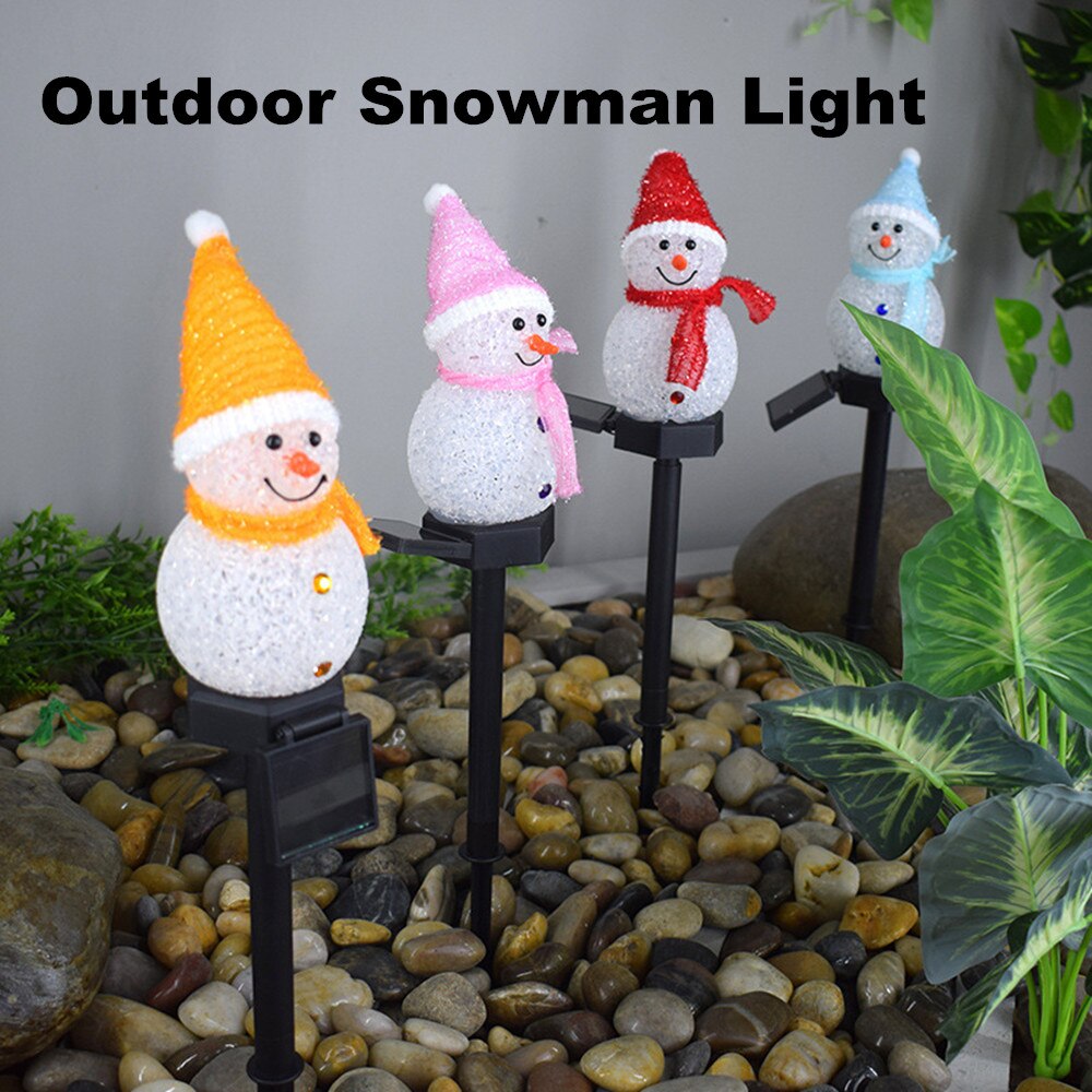 Luz Solar de exterior para jardín hermoso hombre de nieve, lámpara de paisaje nocturno, decoración de jardín para Navidad, serie de dibujos animados, de vacaciones para niños