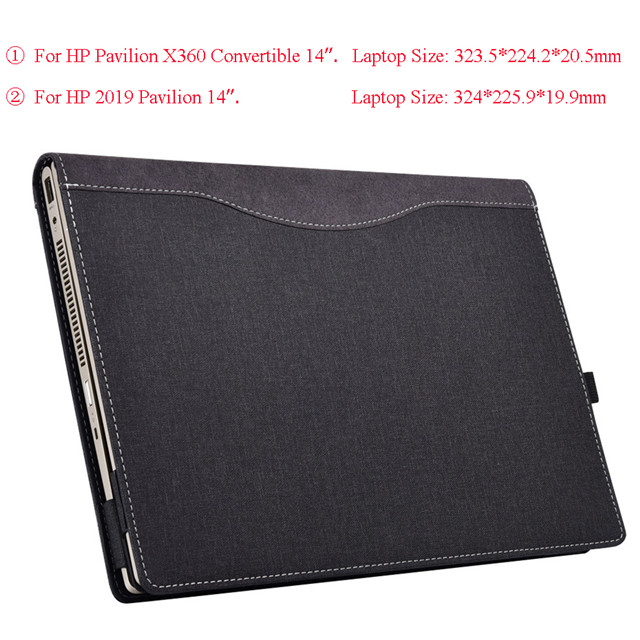 Afneembare Case Voor Hp Pavilion 14 "Laptop Sleeve Cover Voor Hp Pavilion X360 Convertible 14 Inch PU Leather beschermhoes: Default Title