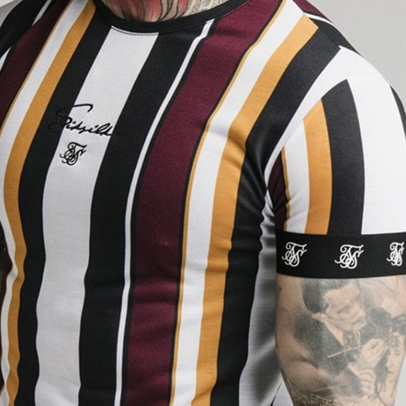 Camiseta SikSilk de seda para hombre, camiseta de seda con cuello redondo, divertidas camisetas cortas para hombre, camisetas Sik Silk