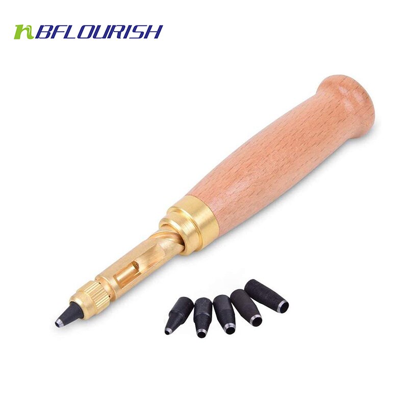 Japanese Screw Punch Screw Hole Punch/Auto Leather Tool Book Drill 6 Tips Sizes 1.5-4mm for Sewing Leather Paper Craft Adjustabl