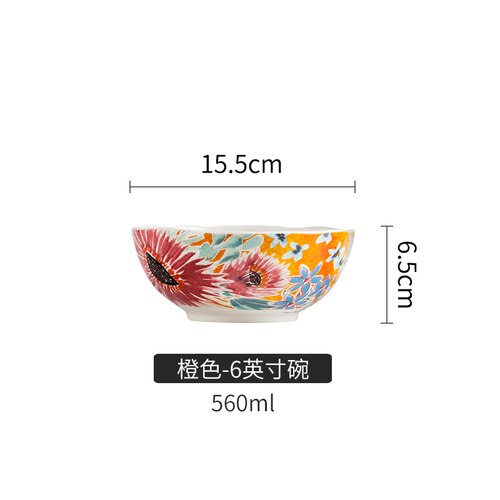 Hand-painted ceramic tableware dishes discs rice bowls cold kettles water cup bowls and dishes set vase Salad dish CL102003: E