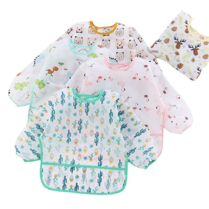 5 Stijlen Collectie Baby Kids Slabbetjes Peuter Lange Mouw Waterdichte Art Kiel Voeden Bib Schort Pocket Fit 0-4 Jaar Baby Slabbetjes