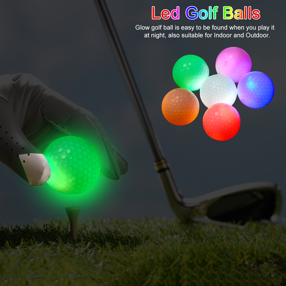 Luz intermitente de 6 colores, bolas de Golf Led brillantes, accesorios portátiles para practicar, duradero