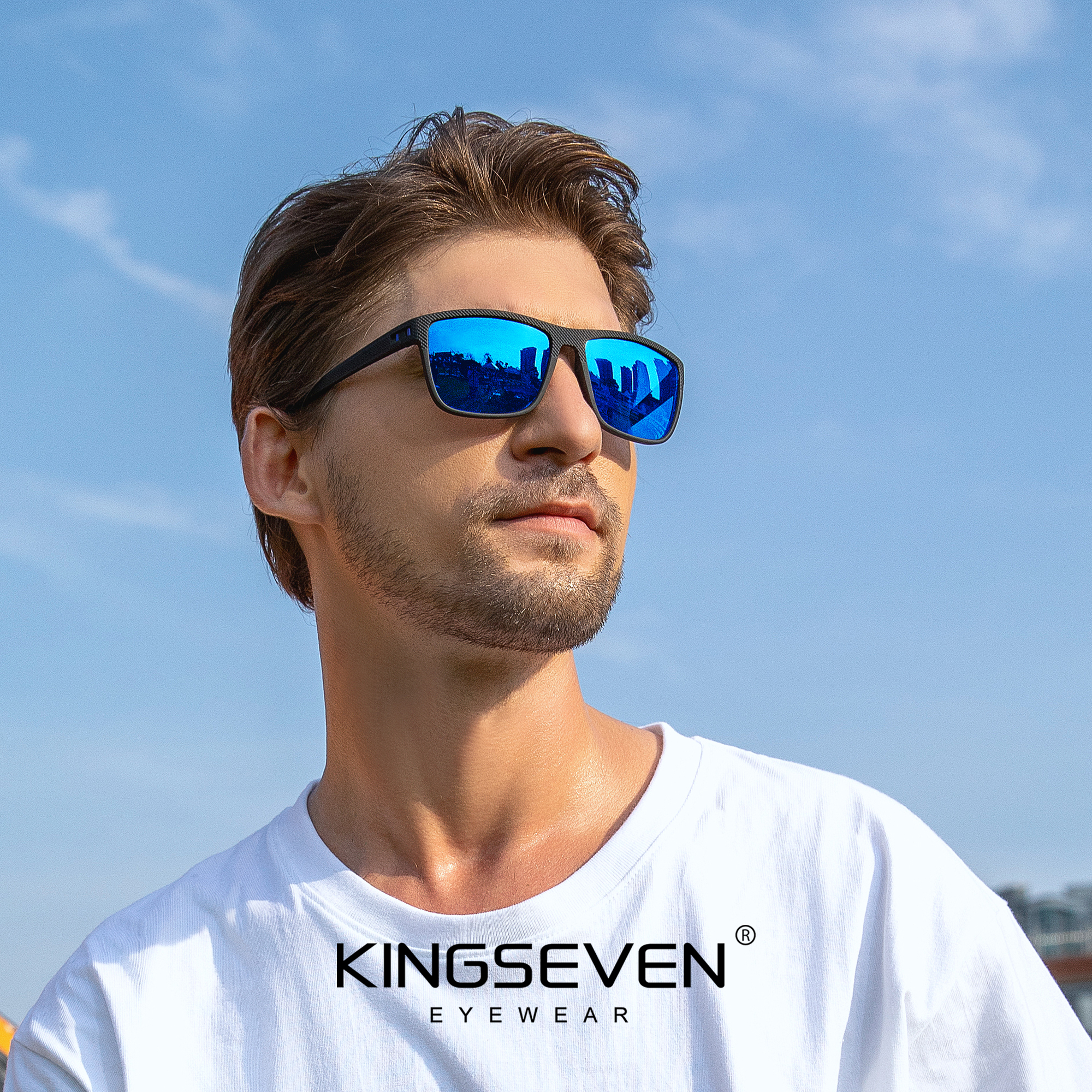 KINGSEVEN Gafas de sol polarizadas Anti-UV400 para hombre, gafas cuadradas de para conducir, gafas para mujer UV400