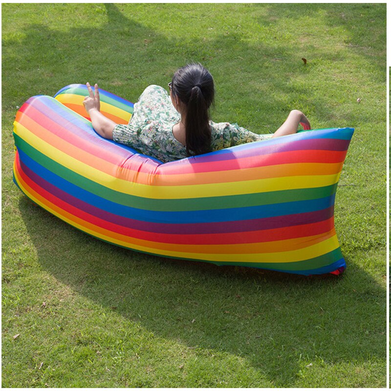 Trending god havesofa hurtig oppustelig luftsovesofa uopløselig airbag lazy bag strand lounge sofa stol sæde