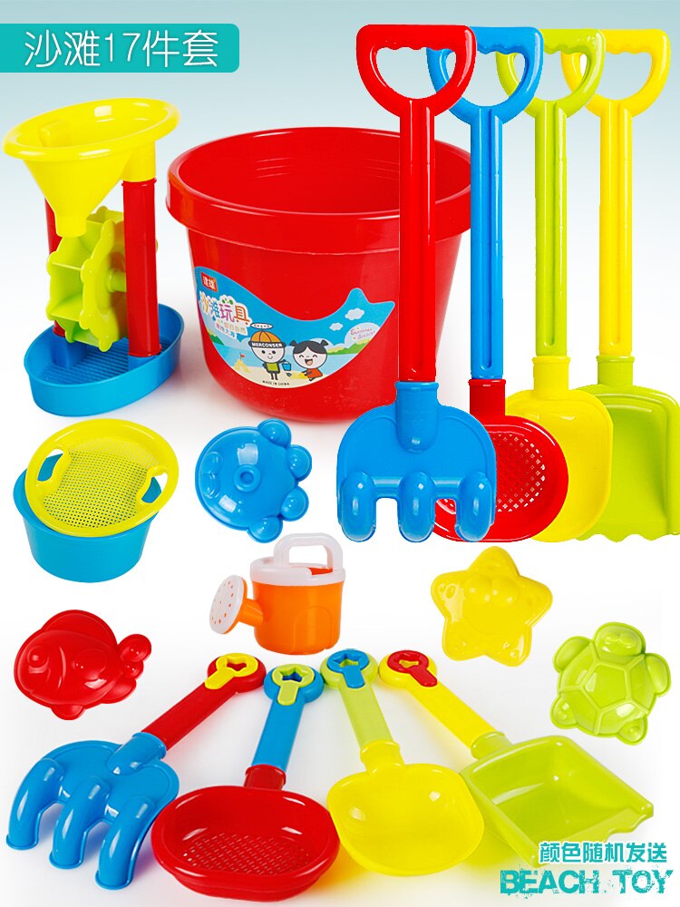 Giocattoli estivi da spiaggia per bambini Kit da bagno in filo Kit modello sabbia secchiello da spiaggia giochi stampo per sabbia Set di strumenti per bambini con tavolo CC50BT: Blu