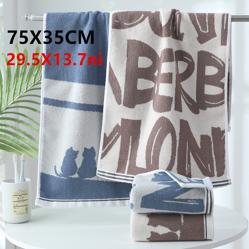 Toalla de algodón gruesa con hilo de color puro de doble cara, toalla facial suave y absorbente, toalla deportiva y de belleza para el hogar