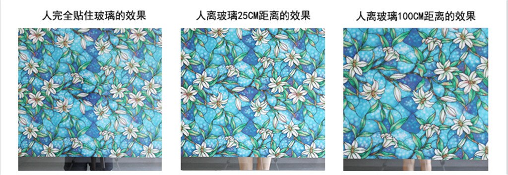3D anti-static Glass Sticker Opaque Flower Film On Glass Self-Adhesive Window Film Window Sticker Paper Adhesive Decor 3