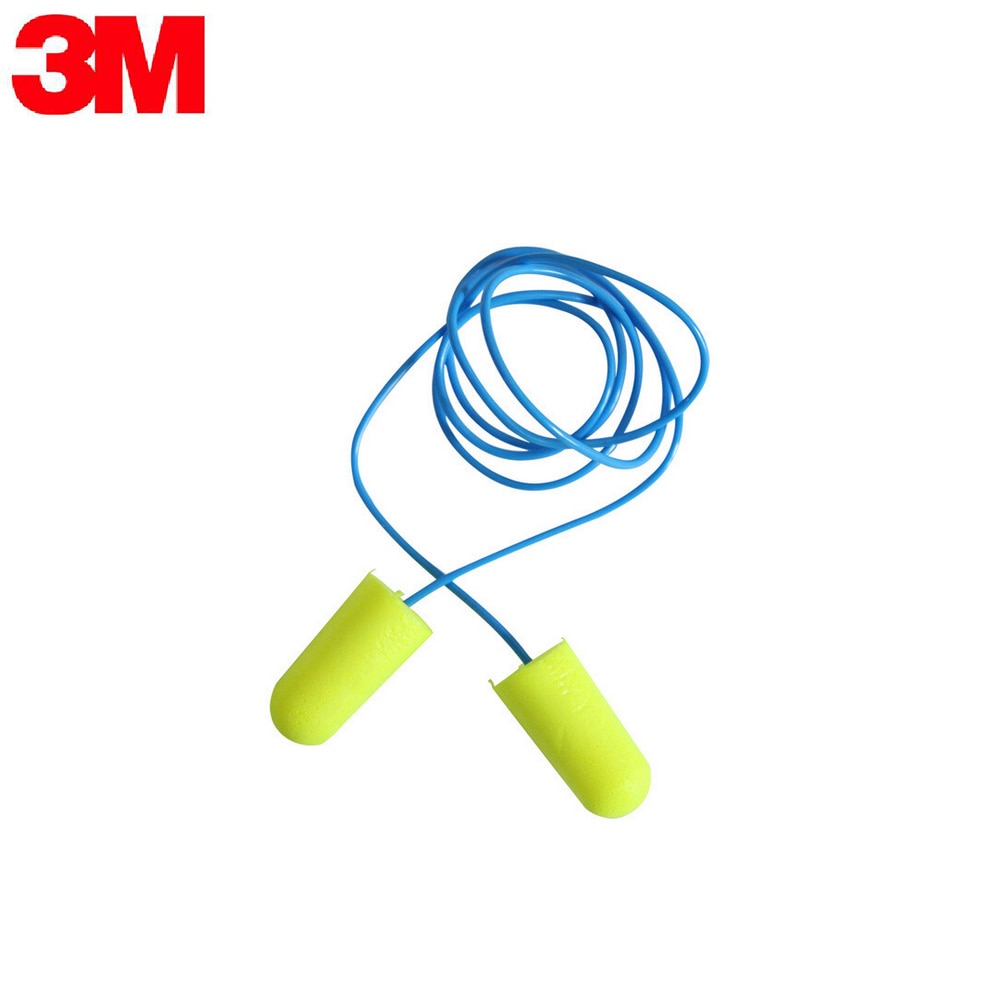 10Pcs 3M 311-1250 E-A-R Push-Ins Corded Noise Reduction Earplugs 33dB Highest NRR Comfortable Ear Plugs Work Travel Foam Earplug