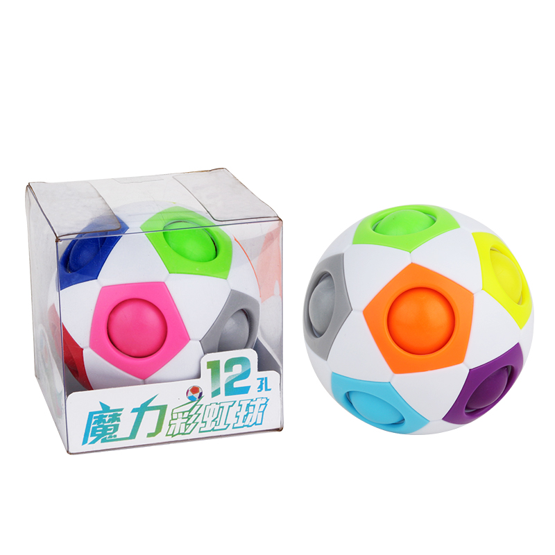 Fun Spherical Magic Cubes Speed Rainbow Football Ball Children Kids Magic Rainbow Cubes Learning Education Puzzle Toys: Default Title