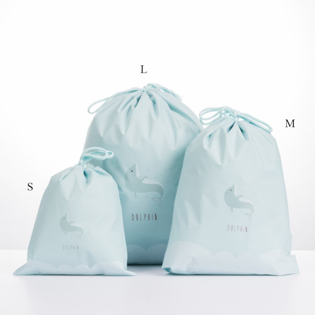 Women Cute Beauty Waterproof Drawstring Makeup Cosmetic Travel Toiletry Bag Packing Organizers Bags Cute Animals Drawstring Bags: Blue / M