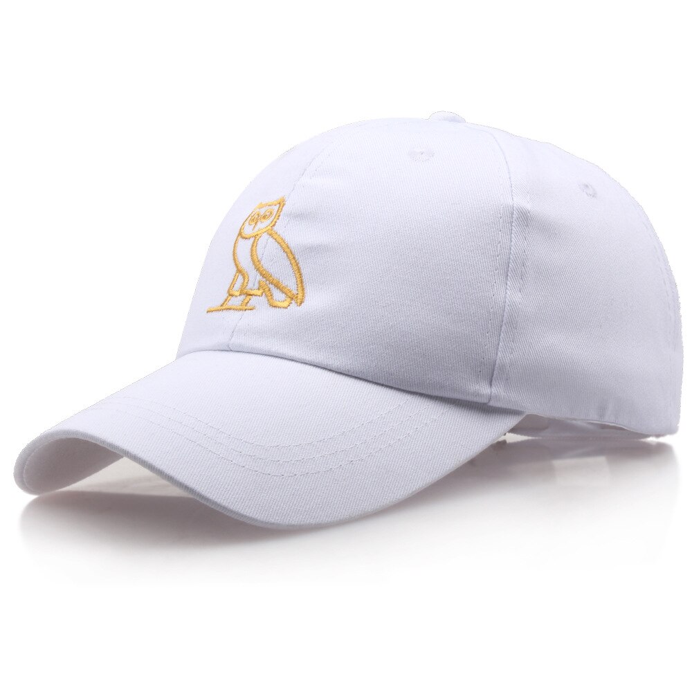 Vrouwen Uil Borduurwerk Baseball Caps Voor Mannen Unisex Verstelbare Paar Meisjes Snapback Cap Jongen Outdoor Sport Zon vader Hoeden: White(Gold Em)