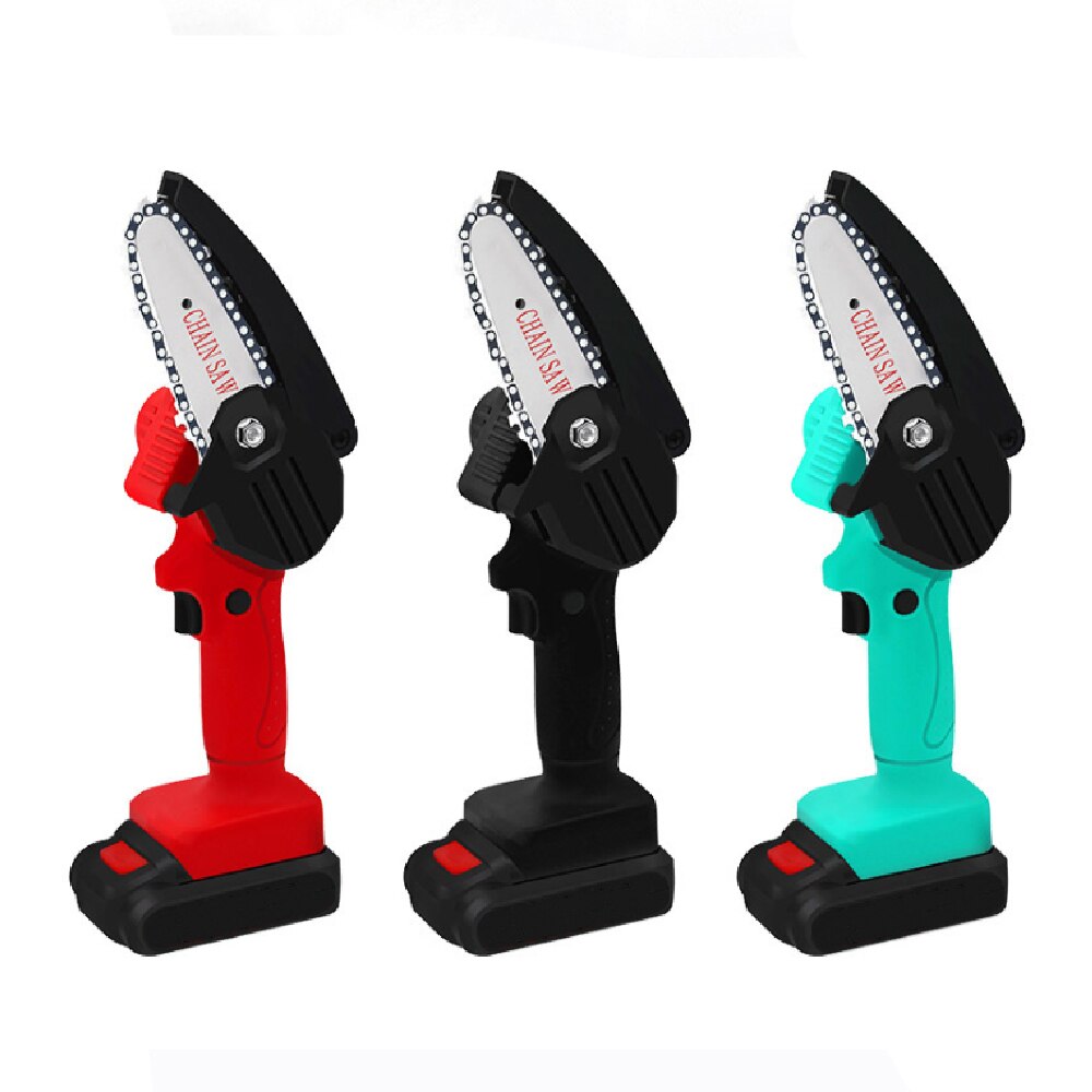 550W 4 inch Electric Chain Saw w/ 24V Lithium Battery Charger Cordless Rechargeable Woodworking Mini Pruning Saw Branch Cutting