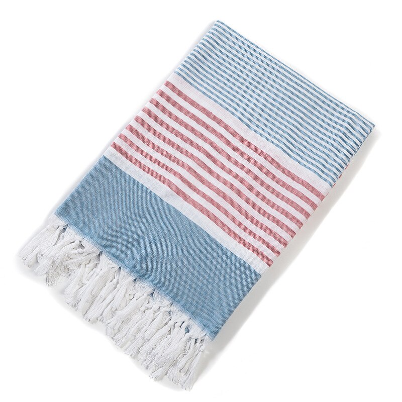Turkish Tassel Bath Towel for Women Adult Beach Towels Summer Shawl Sunscreen Tassel Tapestry 100x180cm Bath Towel Towel: blue red