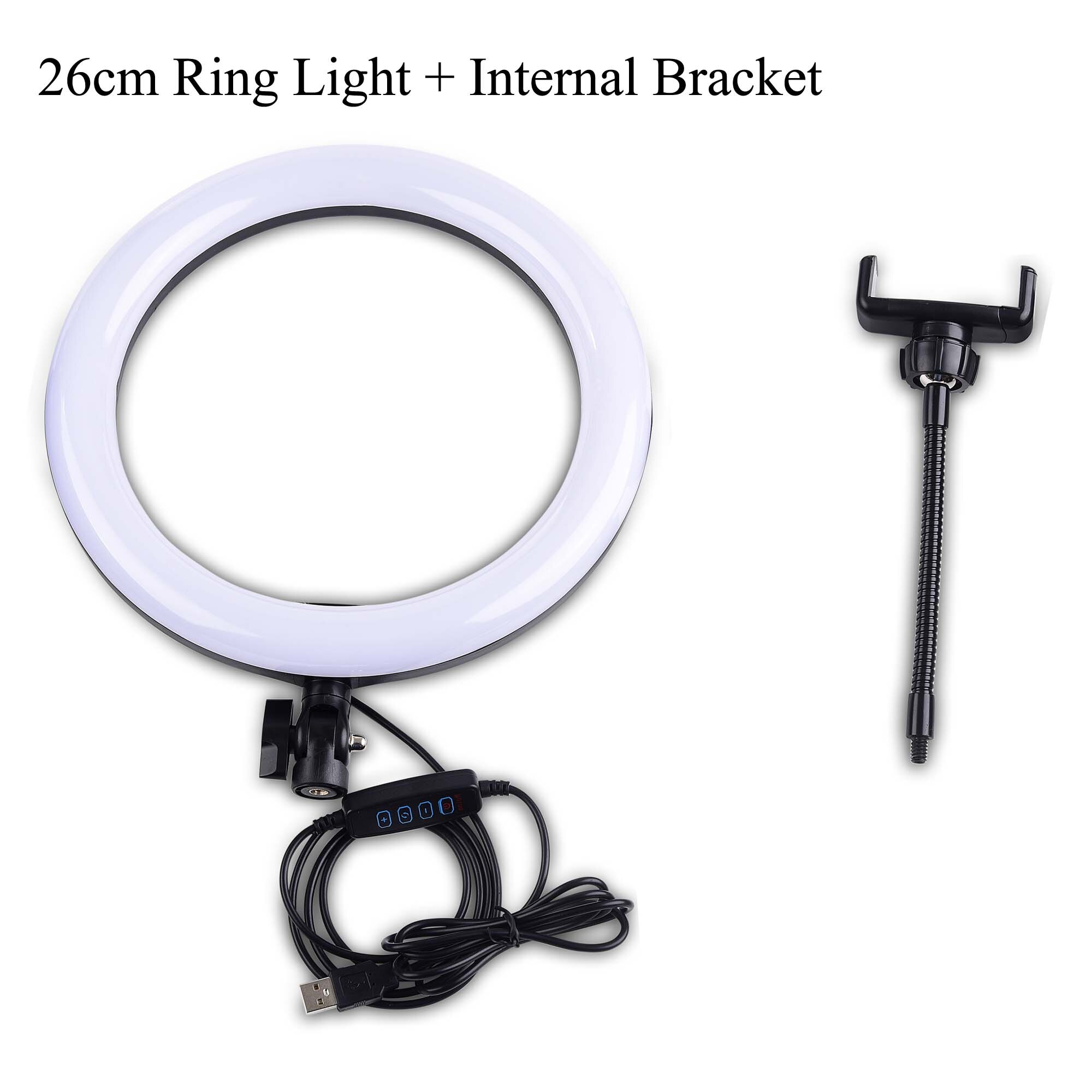 LED Ring Light with Bluetooth 10''/6'' Dimmable Kit 3200-5600K 55CM Tripod for Tik Tok Vlog Video Shooting Portrait: White