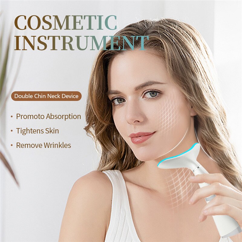 3 Colors Led LED Photon Therapy Neck and Face Lifting Tool Vibration Skin Tighten Reduce Double Chin Anti-Wrinkle Remove Device