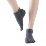 Yoga Sokken Winter Warm Anti-Slip Sokken Voor Pilates Fitness Gym Oefening Vingers Fitness Pilates Sokken Gym Vijf Teen sport Sokken: Deep Gray