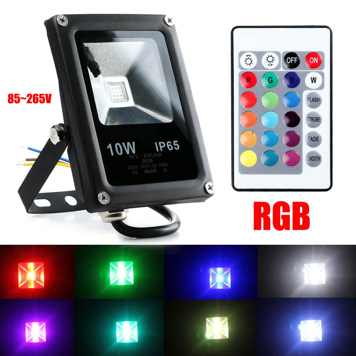 Led-schijnwerper RGB 10 W Waterdichte IP65 Outdoor Platte LED Licht Landschap Verlichting Buitenverlichting Spotlight AC85 ~ 265 V